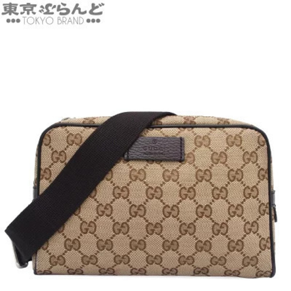 Gucci Waist Bag GG Canvas Body Belt Beige Brown